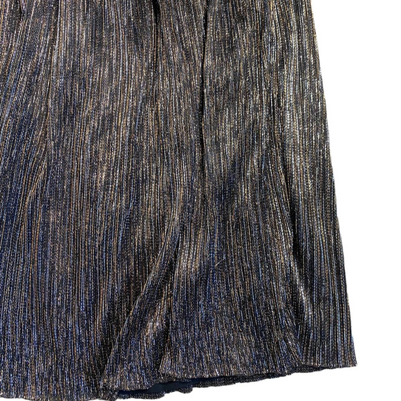 ZARA Black & Gold Metallic Flounce Midi Skirt Small - Picture 3 of 7